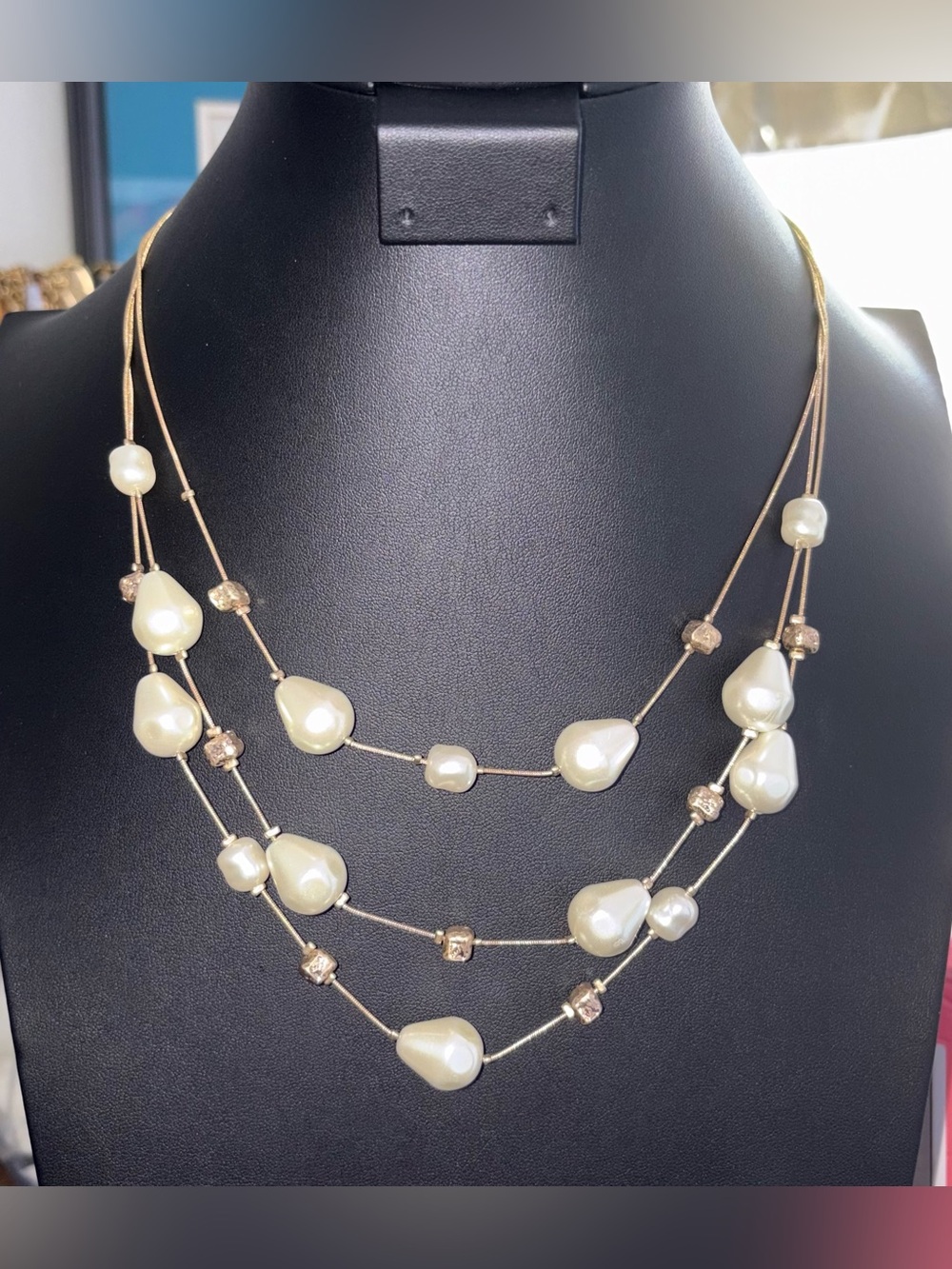 Chico’s Multi-Strand Faux Pearl Necklace – Elegant Layered Statement Piece